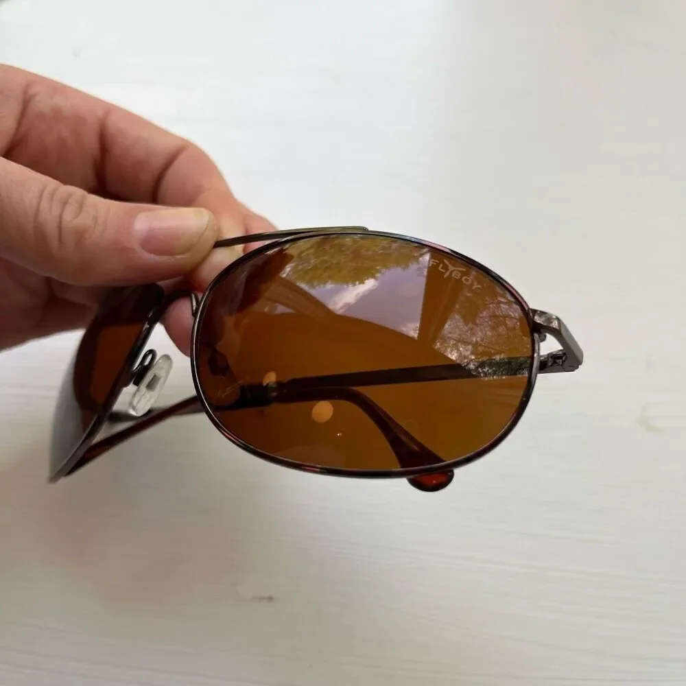 Stauer Flyboy Sunglasses Tortoise Print Metal Frame UV400 Aviator Pilot Style